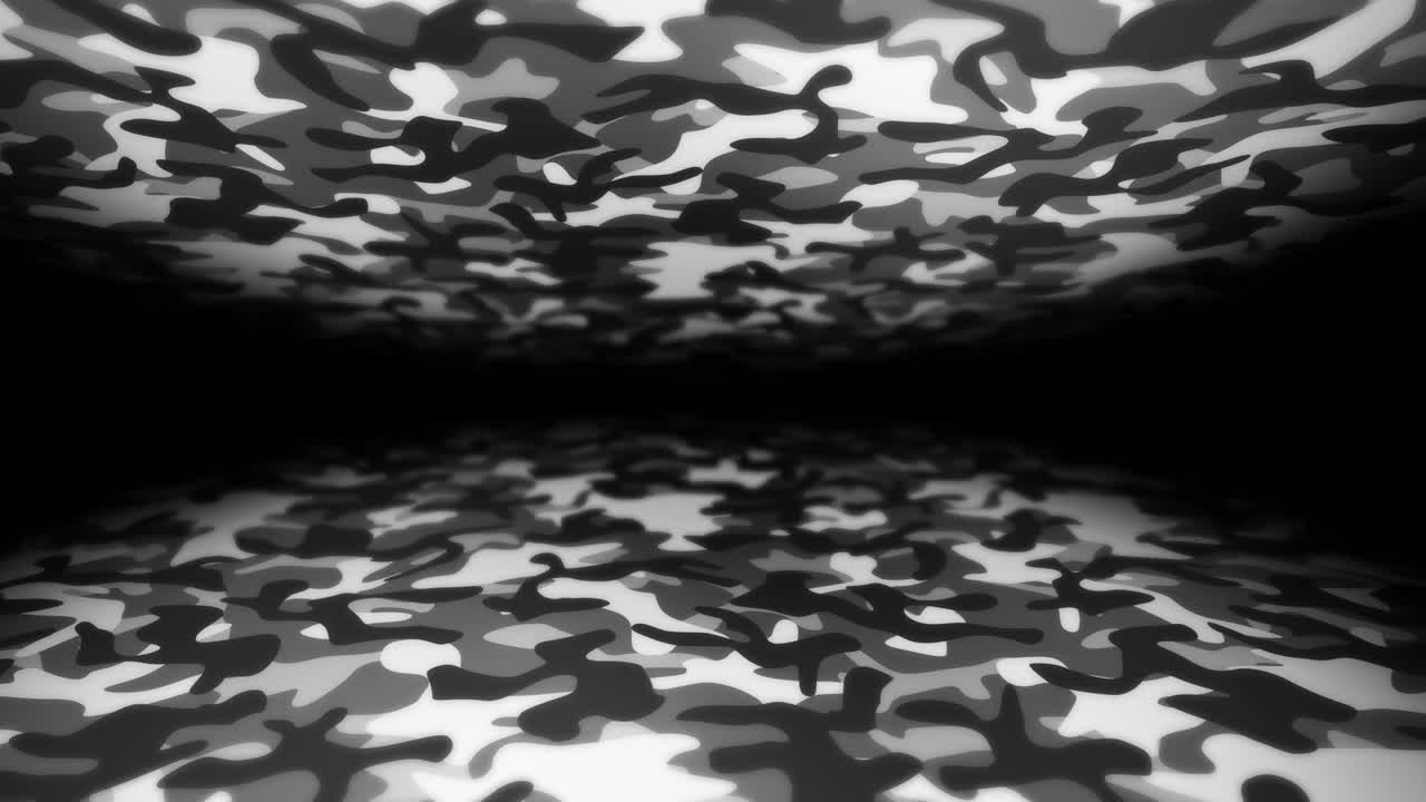 White camouflage pattern background. Military uniform concept. Abstract line and wave texture. Loop animation.