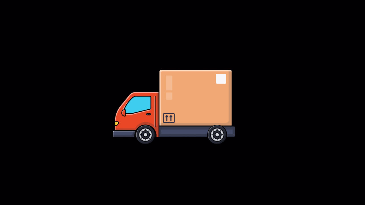 Animated Delivery Truck Moving with Package