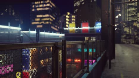 night scene of japan city with neon lights