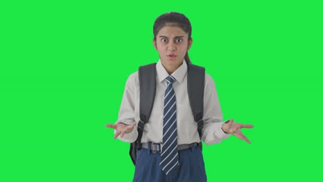 Angry-Indian-school-girl-shouting-on-camera-Green-screen