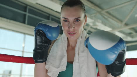 woman boxer in the boxing ring