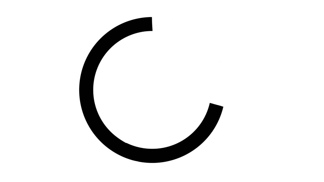 animación de círculo de carga dibujada a mano, aislada sobre un fondo blanco, gráficos en movimiento.