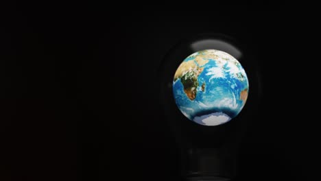 planet earth inside light bulb, renewable energy and environmental concept, element by nasa, 3d rendering. video 4k.