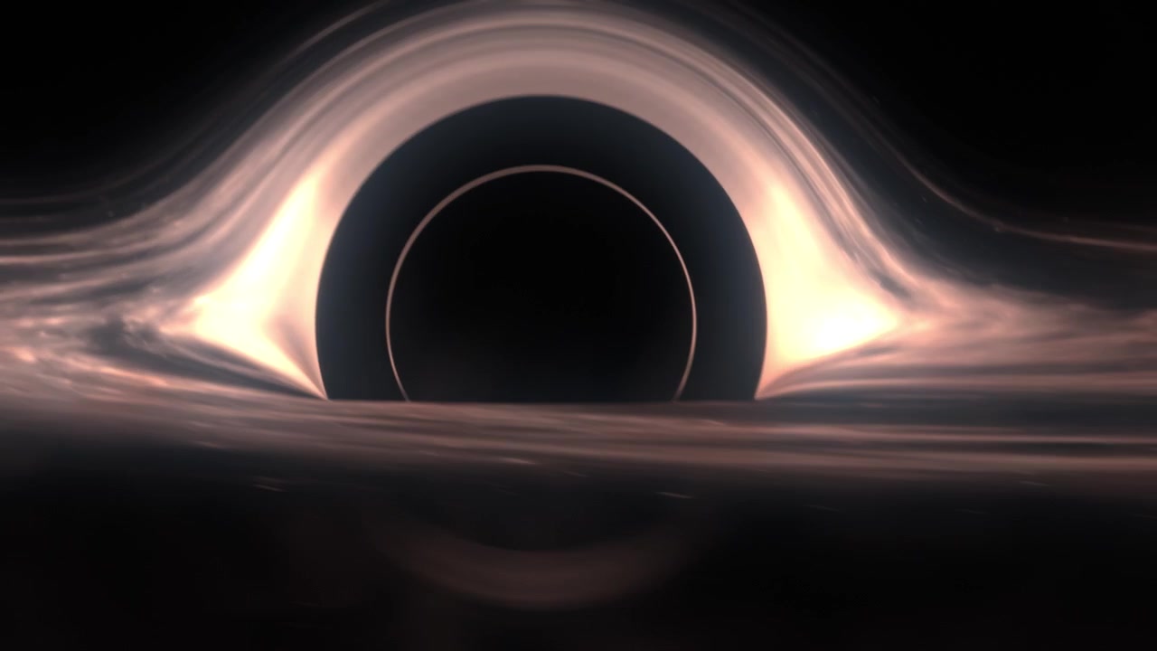 Filmisk visualisering af et massivt sort hul i dybt rum