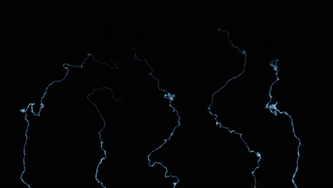 animation of various bursts of electrical energy on a black background