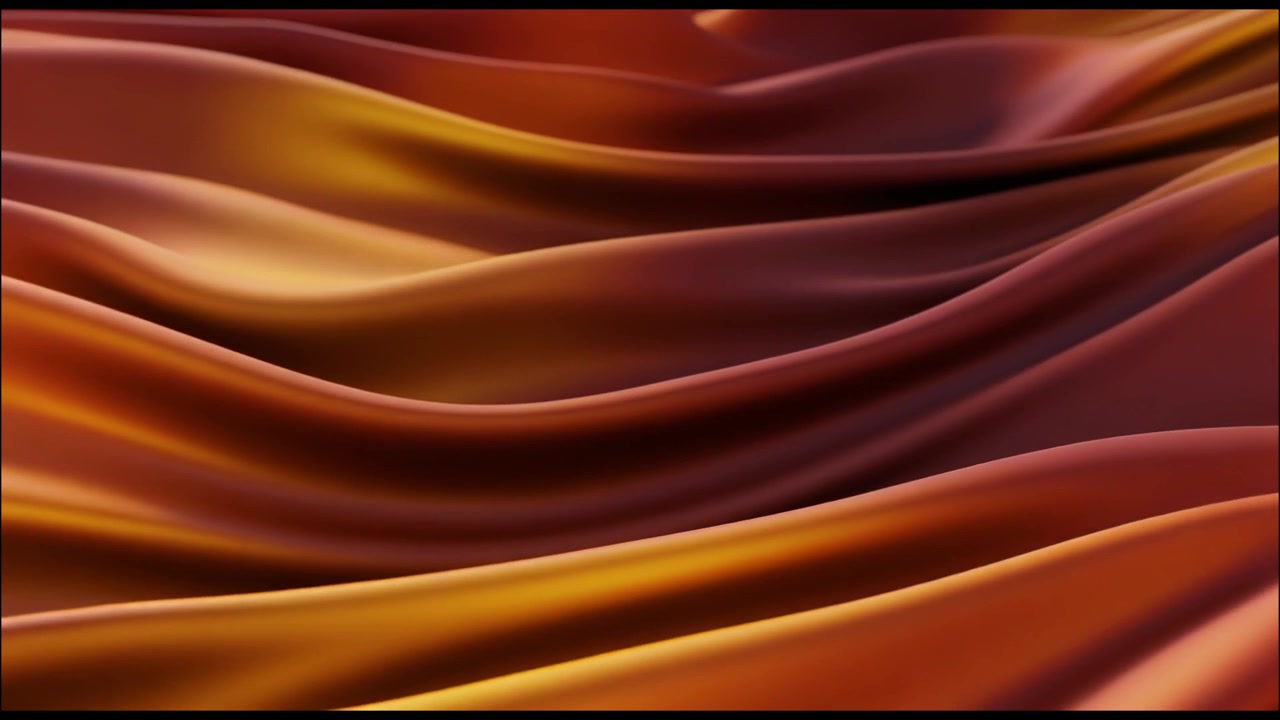 Abstract Flowing Orange and Red Silk Fabric Background