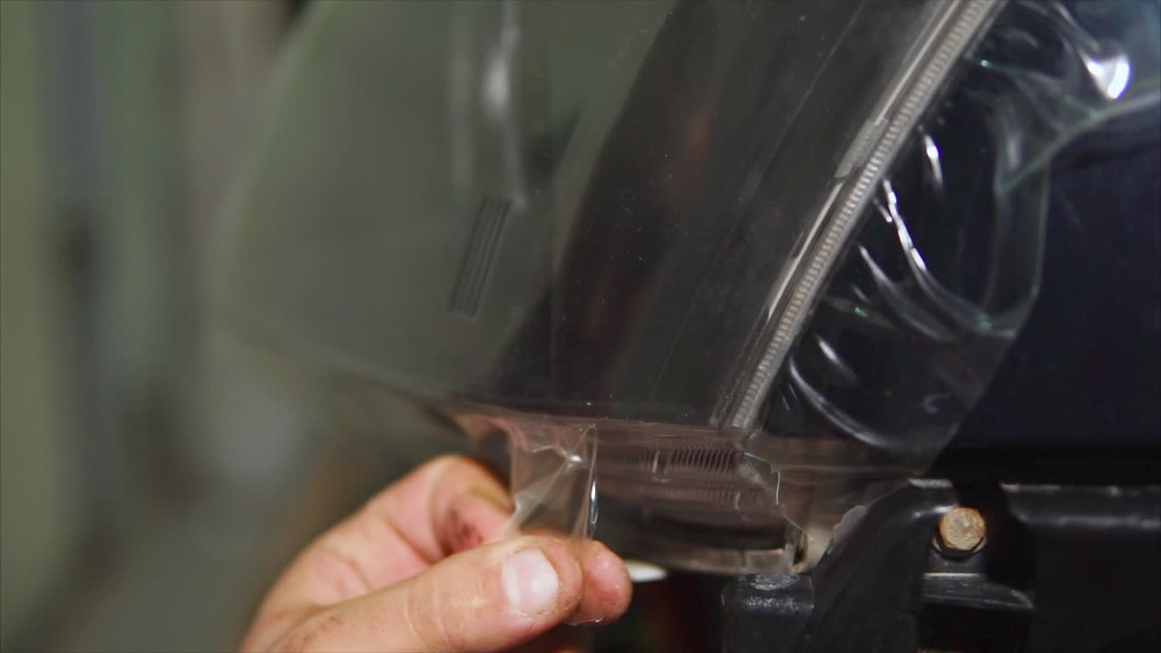 Car Headlight Repair with Protective Film