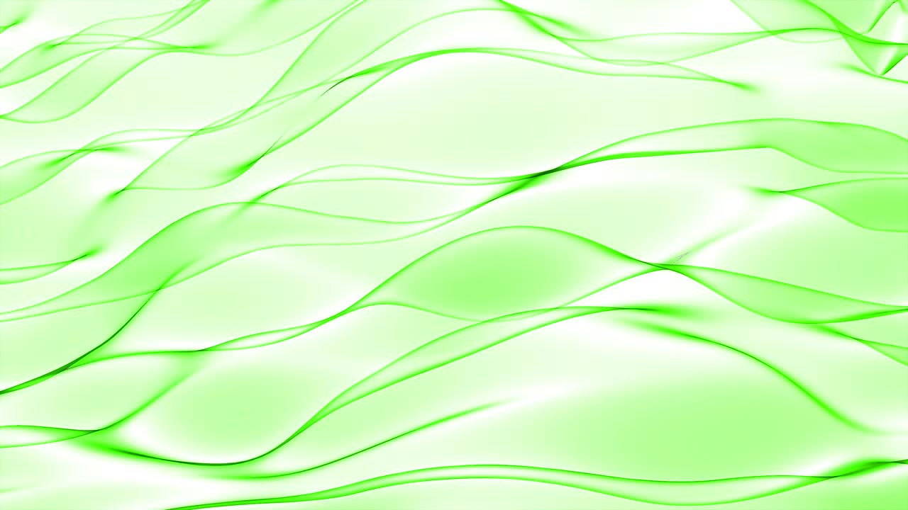 Abstrakte grüne Welle in Zeitlupe auf weißem Hintergrund.