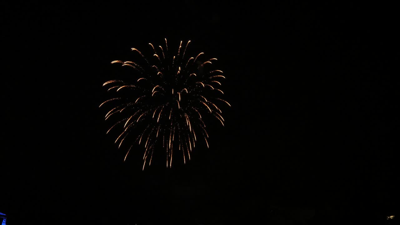 Slow motion white and red fireworks show