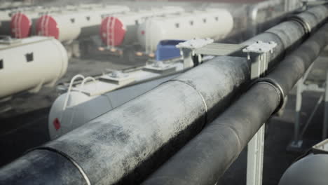 details with the equipment in an oil refinery