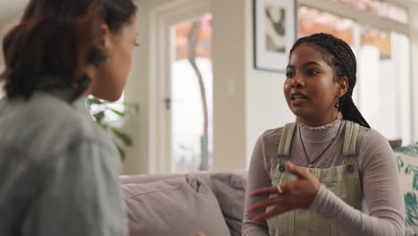 a conversation between two women