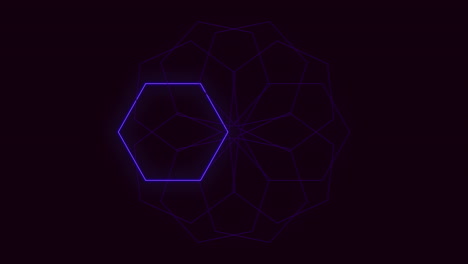 captivating blue geometric shape with hexagons pattern in glowing glow