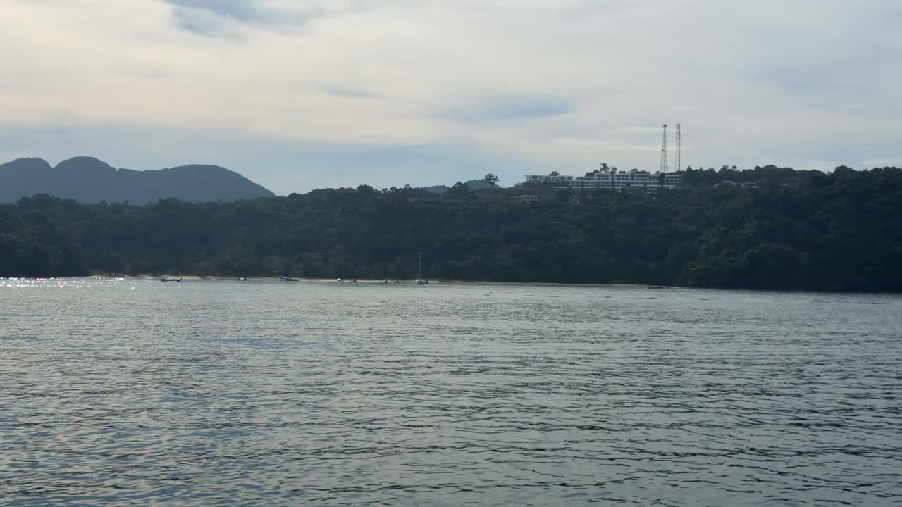 Phi Phi Islands in the Andaman Sea Thailand, view from ferry Southeast Asia