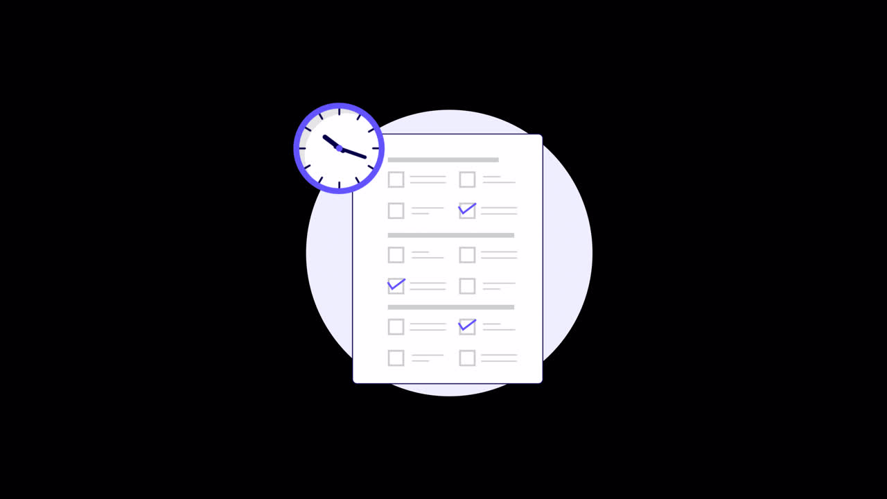 Animated Clock and Checklist for Task Completion