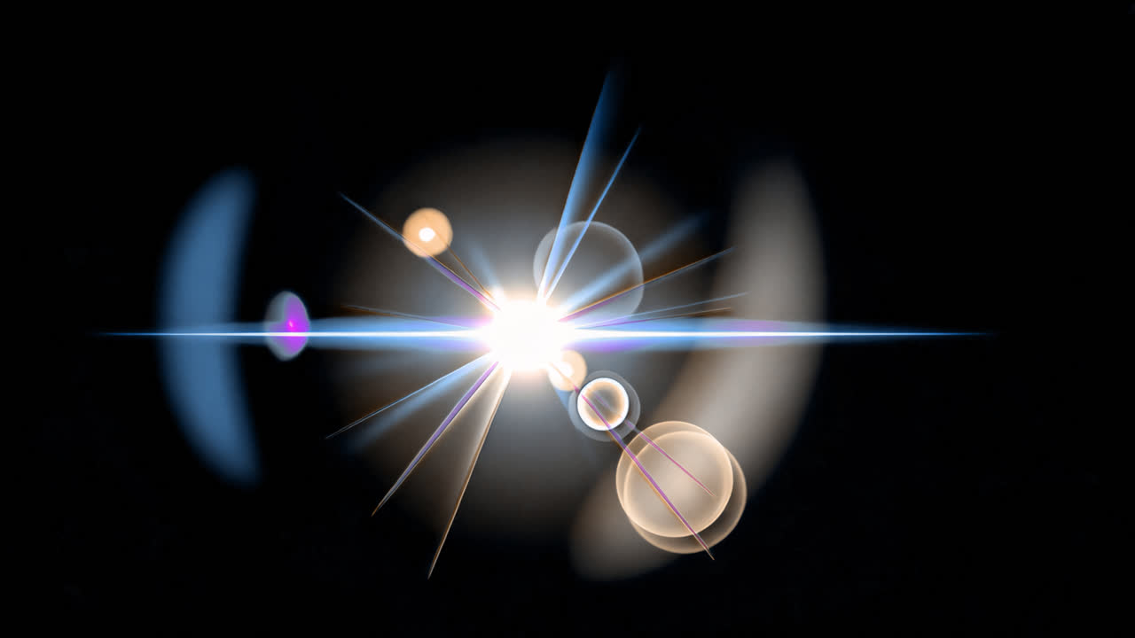 Animazione astratta di esplosione di luce cosmica, risorsa di animazione isolata, video 4K trasparente, alpha