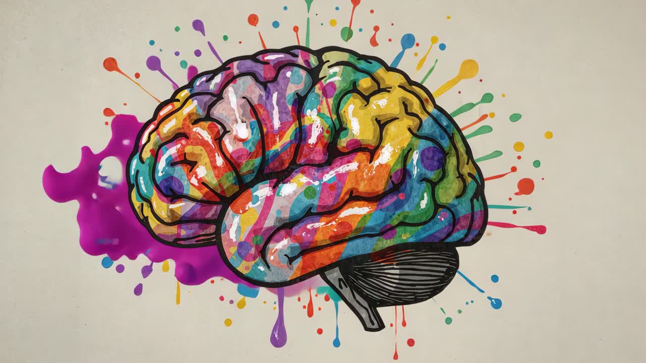 ilustración colorida del cerebro