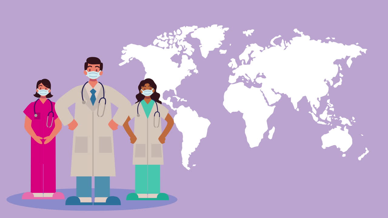 медицинский персонал, специалисты и планета земля