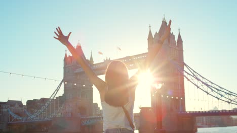 4k video footage of a young woman exploring a city