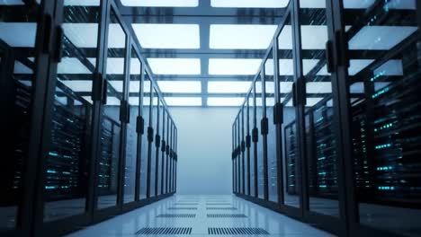 a tour through a cutting-edge data center showcasing rows of high-speed servers and glowing network equipment. experience the organized structure and technological advancements in digital storage.