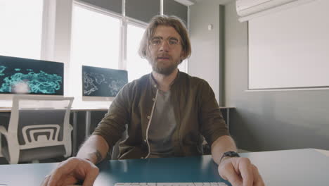pov of man talking on video call