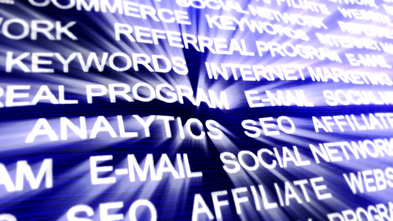 Internet Keywords on Carpet Background, Loop