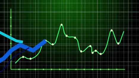 Animation-Von-Diagrammen-Auf-Dunkelgrünem-Hintergrund