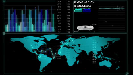pantalla de negocios globales en línea