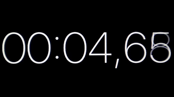 Clock with white numbers on black background