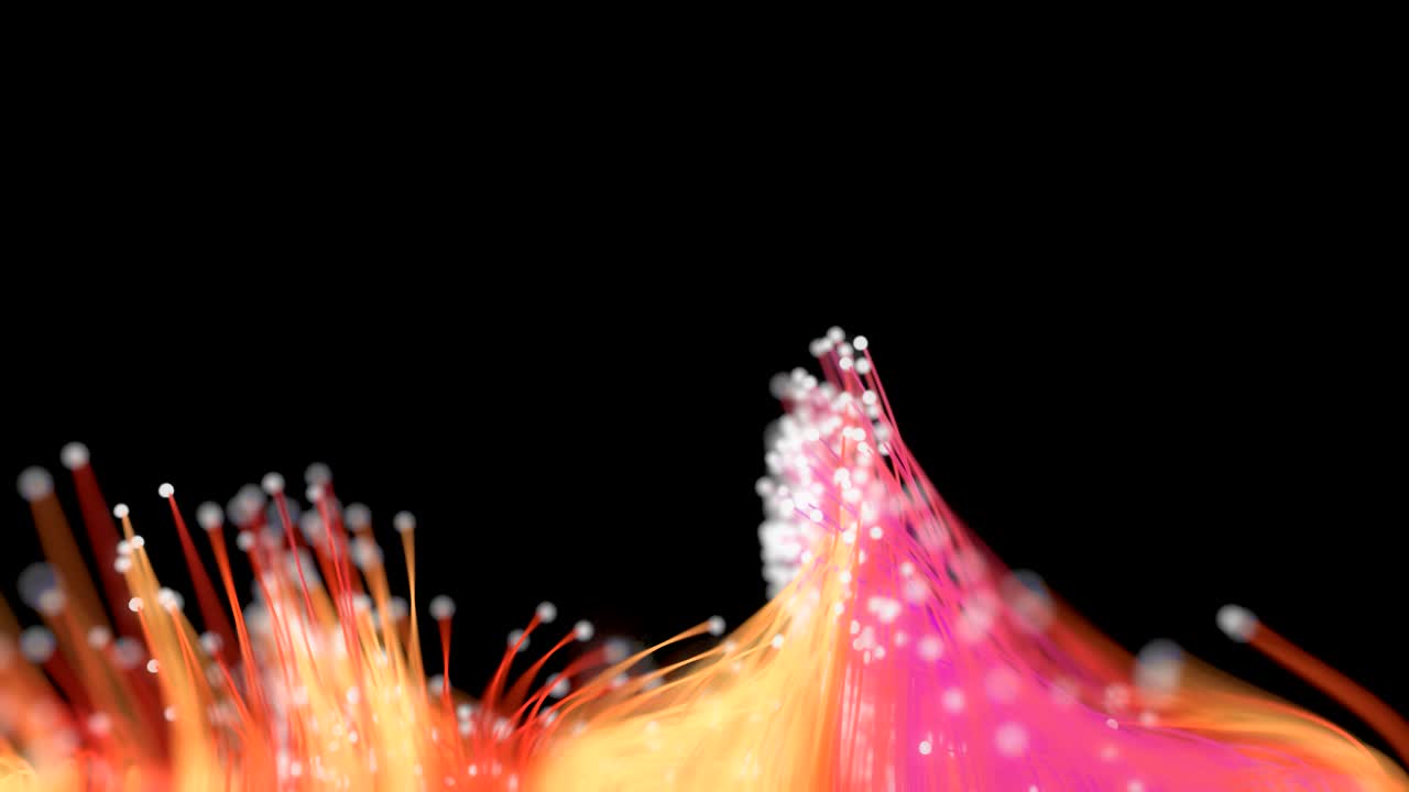 cable de fibra óptica que fluye a través del marco.