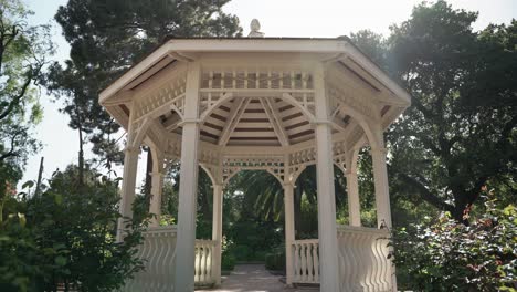 pretty gazebo building in the middle of a central park