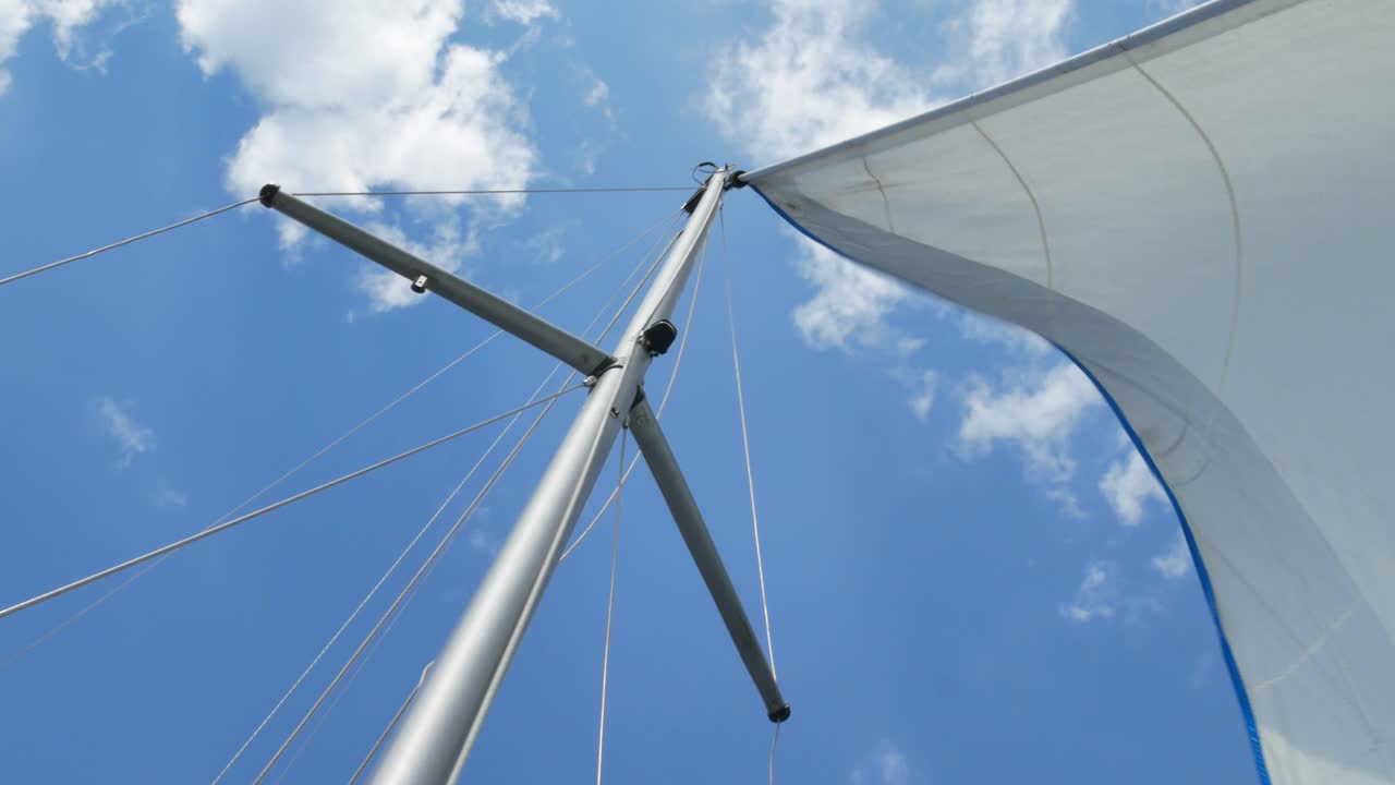 Sails of the sailing yacht in the wind day