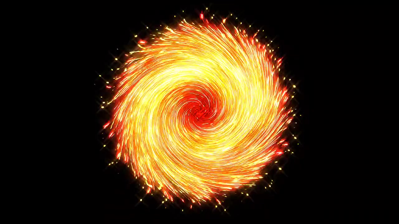 forma rotonda animata di luci lampeggianti multicolori, su uno sfondo nero