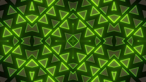 abstract geometric pattern with neon green triangles