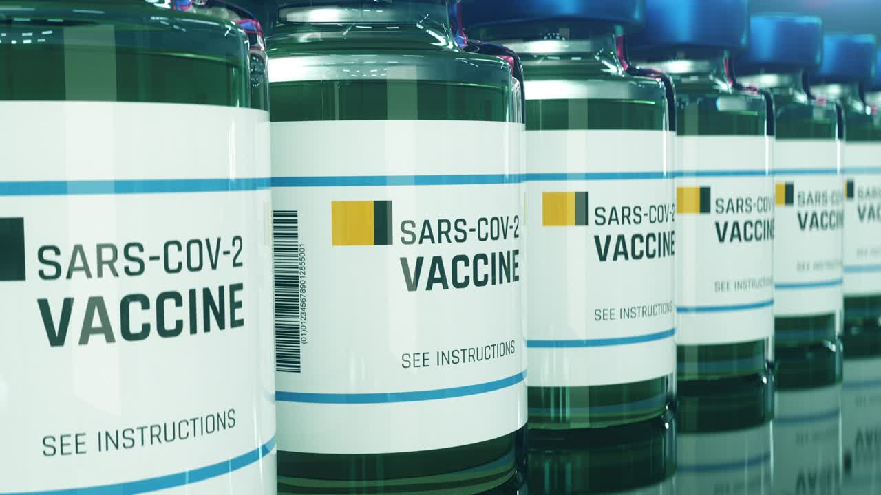 investigación y producción en masa de la vacuna contra la covid-19, viales con fármaco, transporte