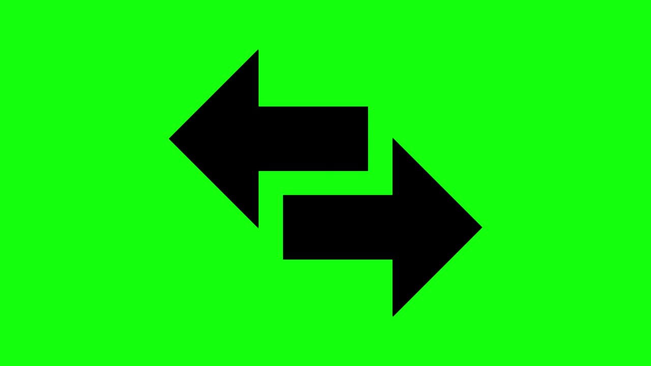 8 animations arrows left right icon green screen double sided signal chroma key