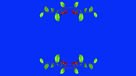 floral frame with berries and leaves