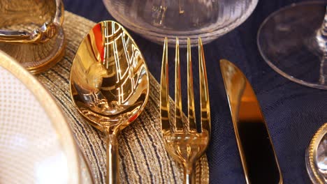 gold cutlery place setting