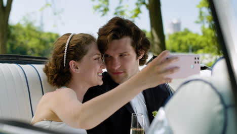 Just-married-couple-in-a-convertible-car