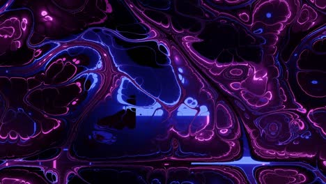 4k en bucle 3d bg. superficie líquida brillante abstracta con un hermoso patrón en ella, desplazar la textura del ruido. cámara estática de vista superior. gradiente de líquido rizado abstracto de color o pintura. textura distorsionada