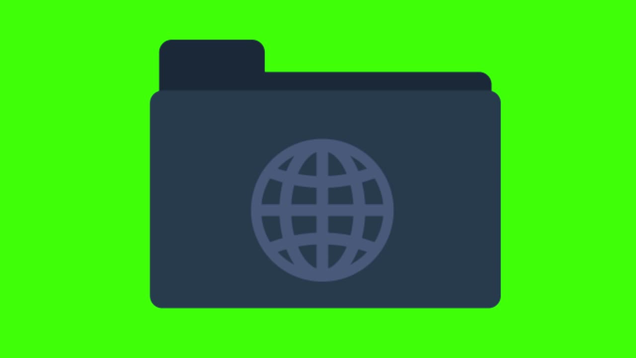 animation of a domain icon on a green screen