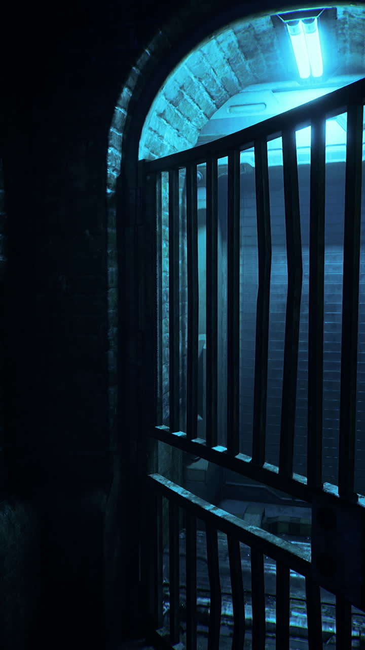 puerta oscura del túnel subterráneo por la noche