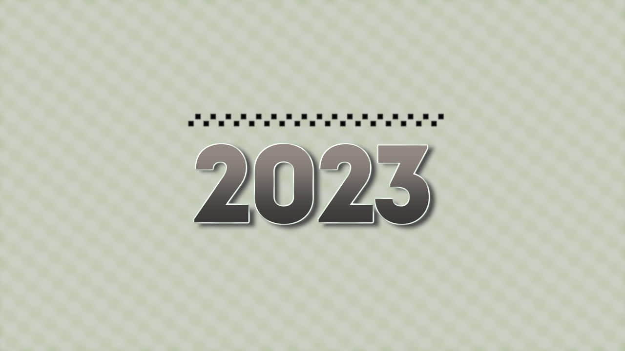 2023 numbers with geometric squares on green gradient