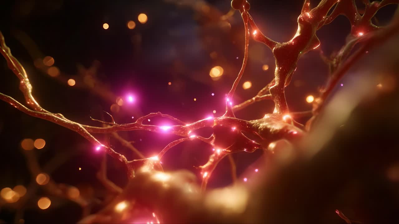 Intricate Neuronal Structures Illuminated with Vibrant Colors, Showcasing Dynamic Interactions and Synaptic Connectivity in a Stunning Visual Representation