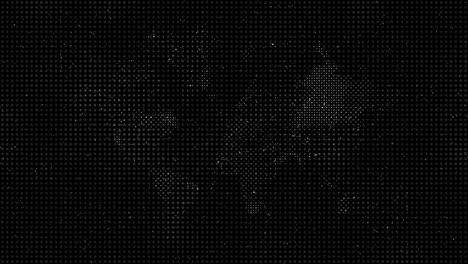 abstract world map with flowing particles,loopable - symbolizing global networks, virtual communication, and data flow, digital analytics
