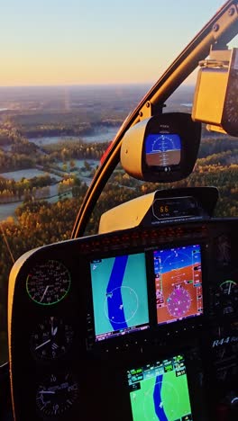 peaceful autumn sunrise flight over forested latvian region from pilot's view