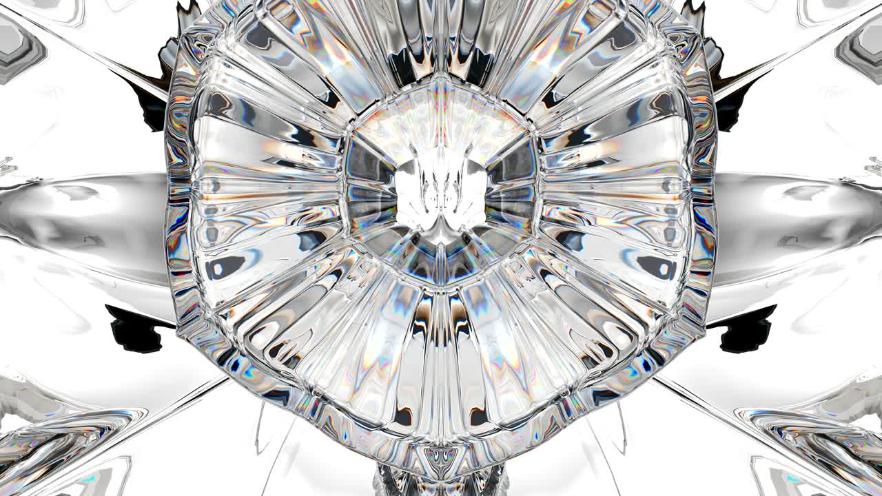 vidrio de diamante brillante o caleidoscopio que gira en bucle sin costuras.