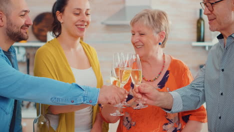 happy family celebrating at home