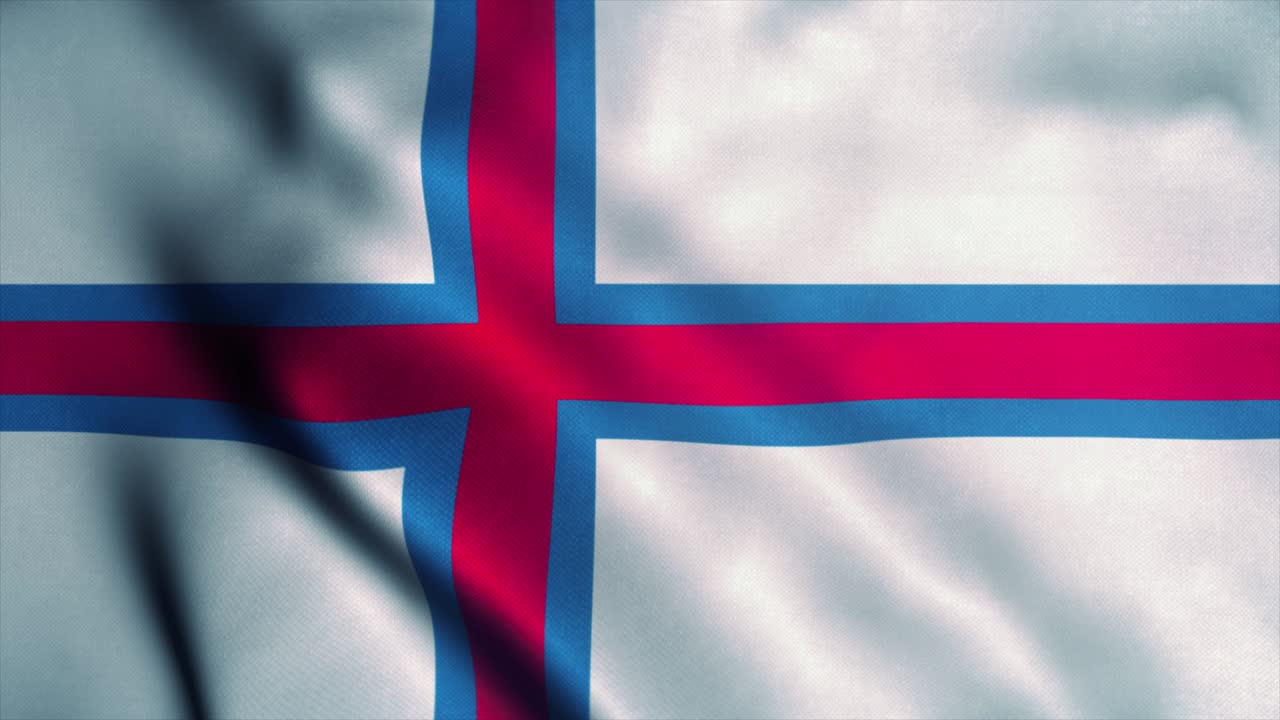 bandera de las islas feroe ondeando en el viento. bandera nacional de las isles feroe. signo de las isras feroe animación de bucle sin costuras. 4k