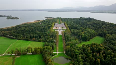 herrenchiemsee complex amid the trees on herreninsel island in the chiemsee lake in bavaria