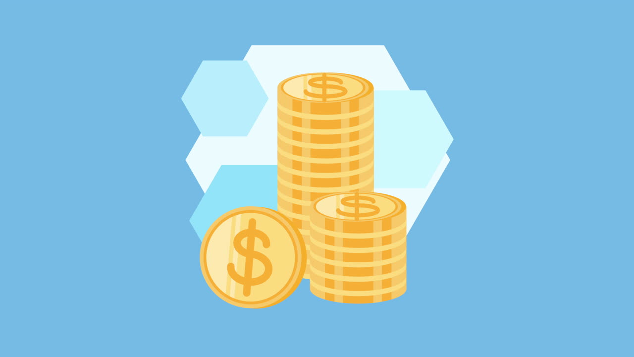 coins money dollars financial animation